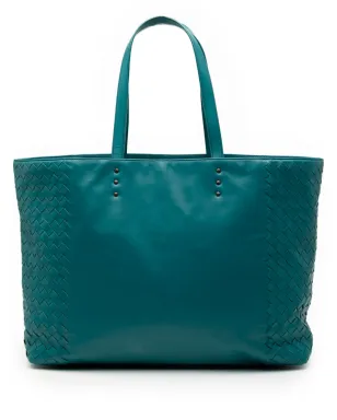 Bottega Veneta Pre-Owned イントレッチアート トリム付き ナッパ トートバッグ ブルー - サムネイル1