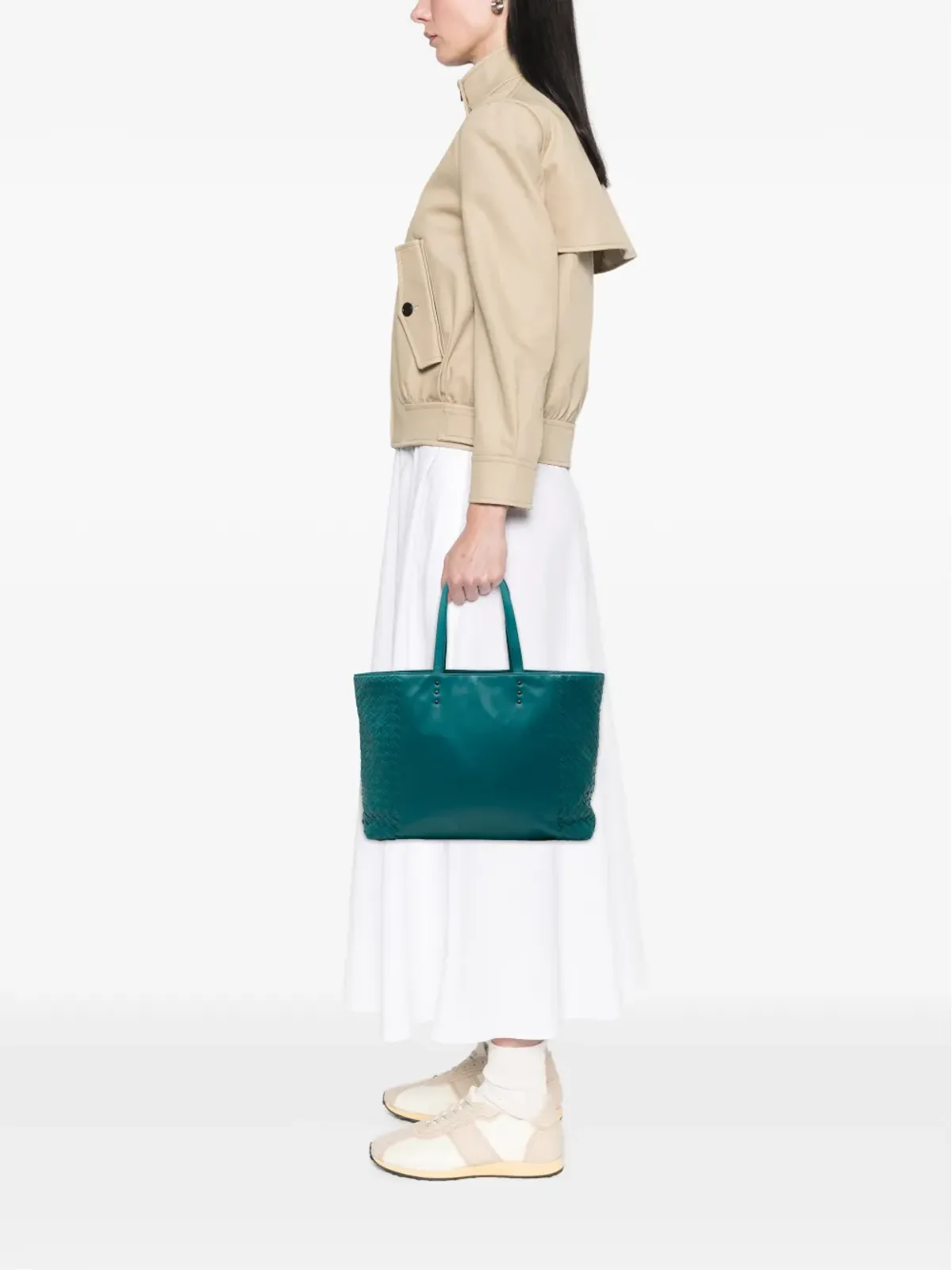 Bottega Veneta Pre-Owned イントレッチアート トリム付き ナッパ トートバッグ ブルー - 画像2