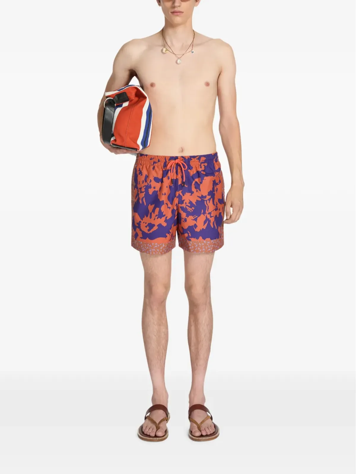 DRIES VAN NOTEN printed swim shorts - Orange - 画像2