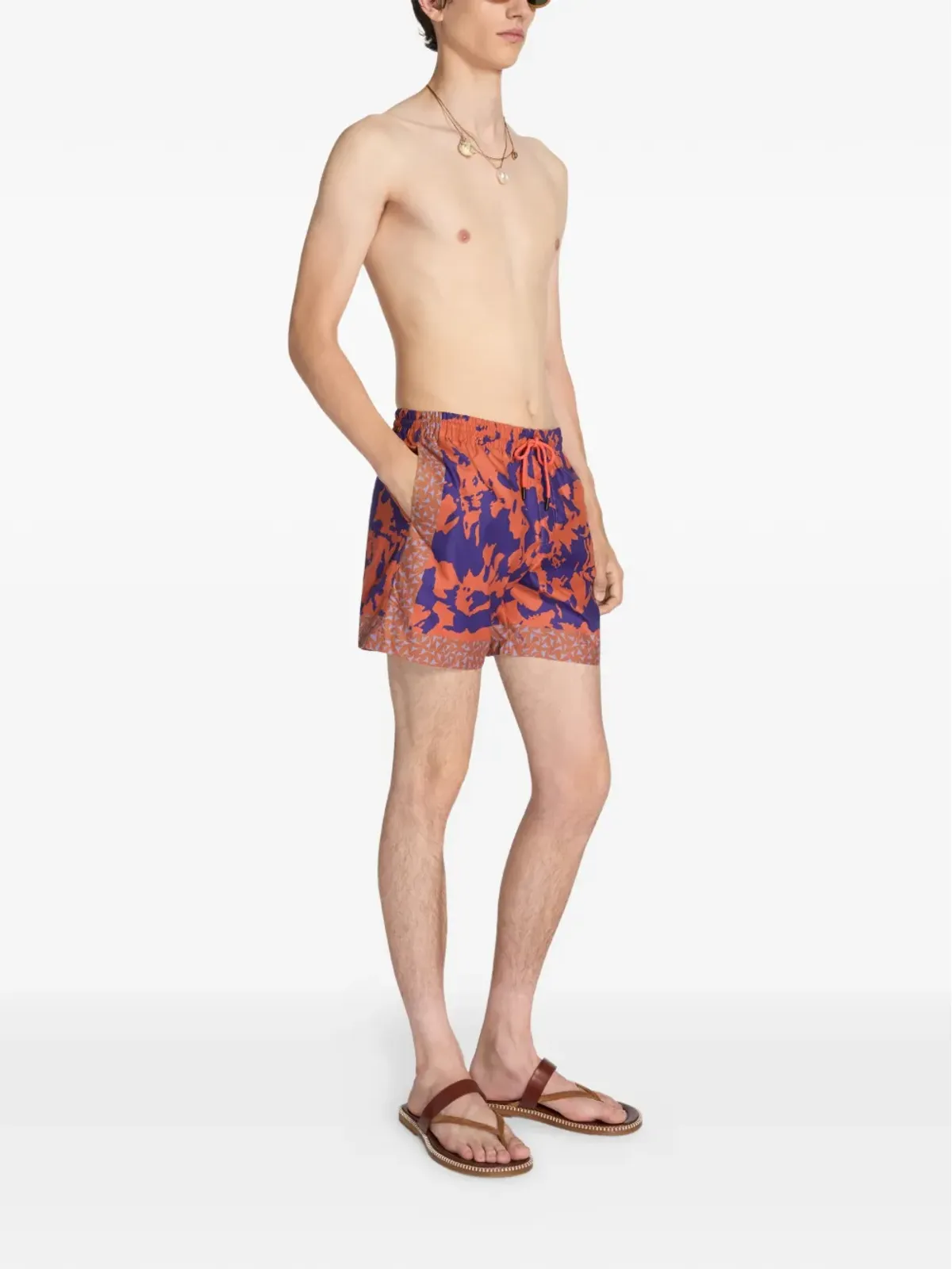DRIES VAN NOTEN printed swim shorts - Orange - 画像3