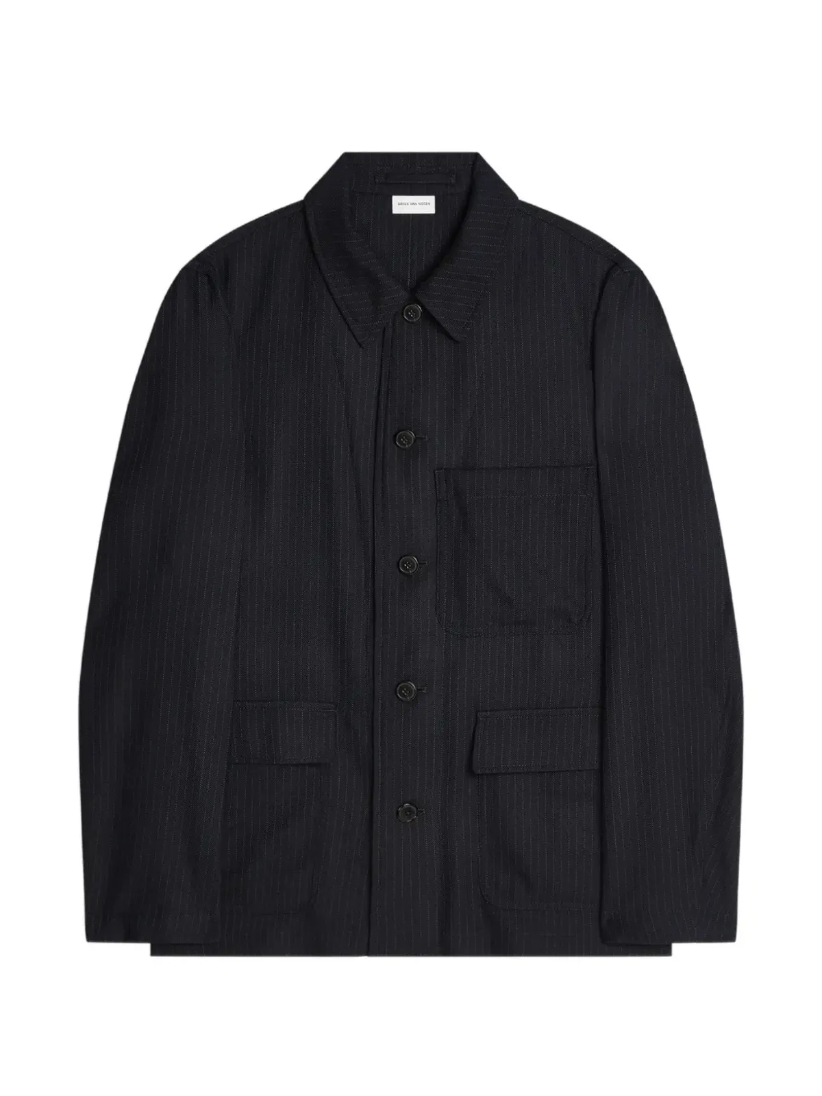 DRIES VAN NOTEN ピンストライプ ワークウェア オーバーシャツ - 画像1
