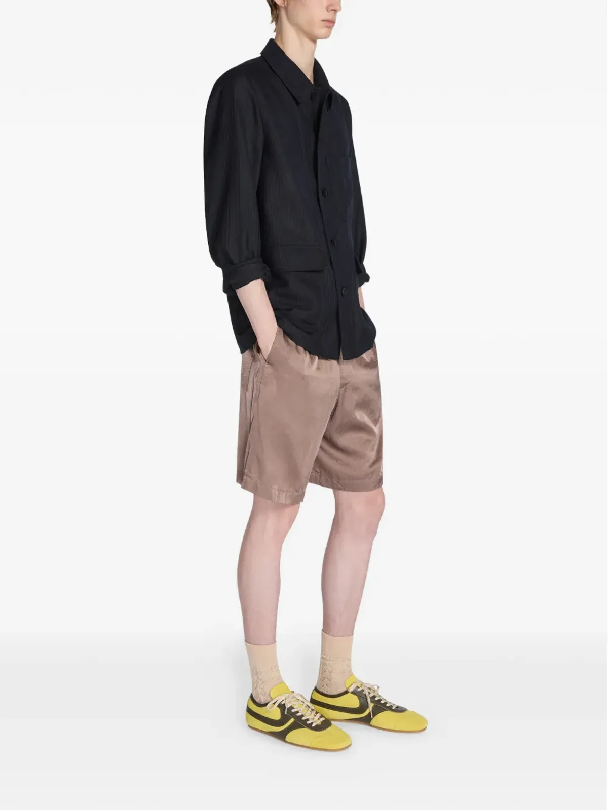 DRIES VAN NOTEN ピンストライプ ワークウェア オーバーシャツ - 画像3