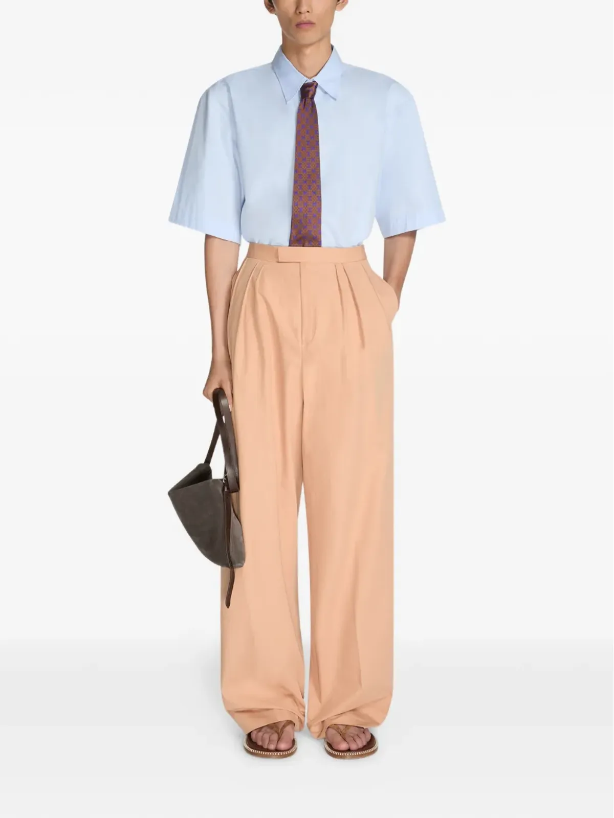 DRIES VAN NOTEN プリーツコットンポプリンパンツ - 画像2
