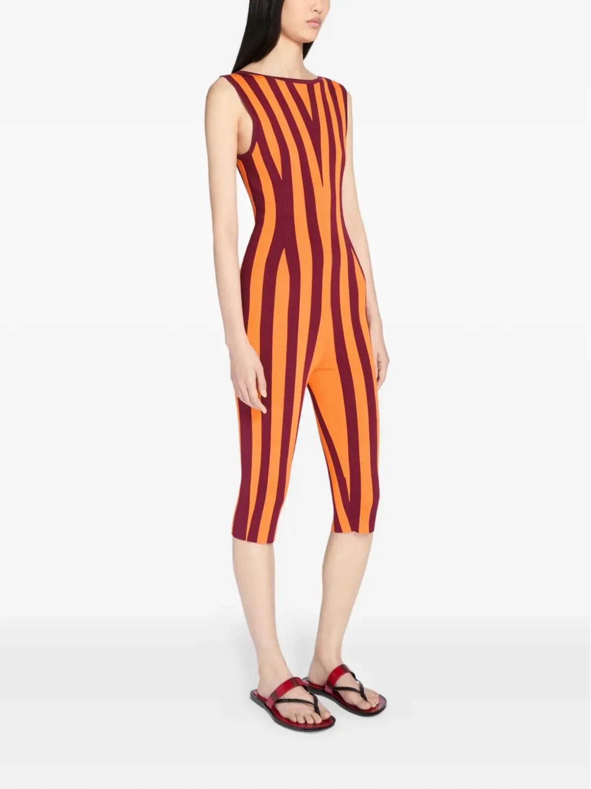 DRIES VAN NOTEN ストライプ柄ニットジャンプスーツ - 画像2