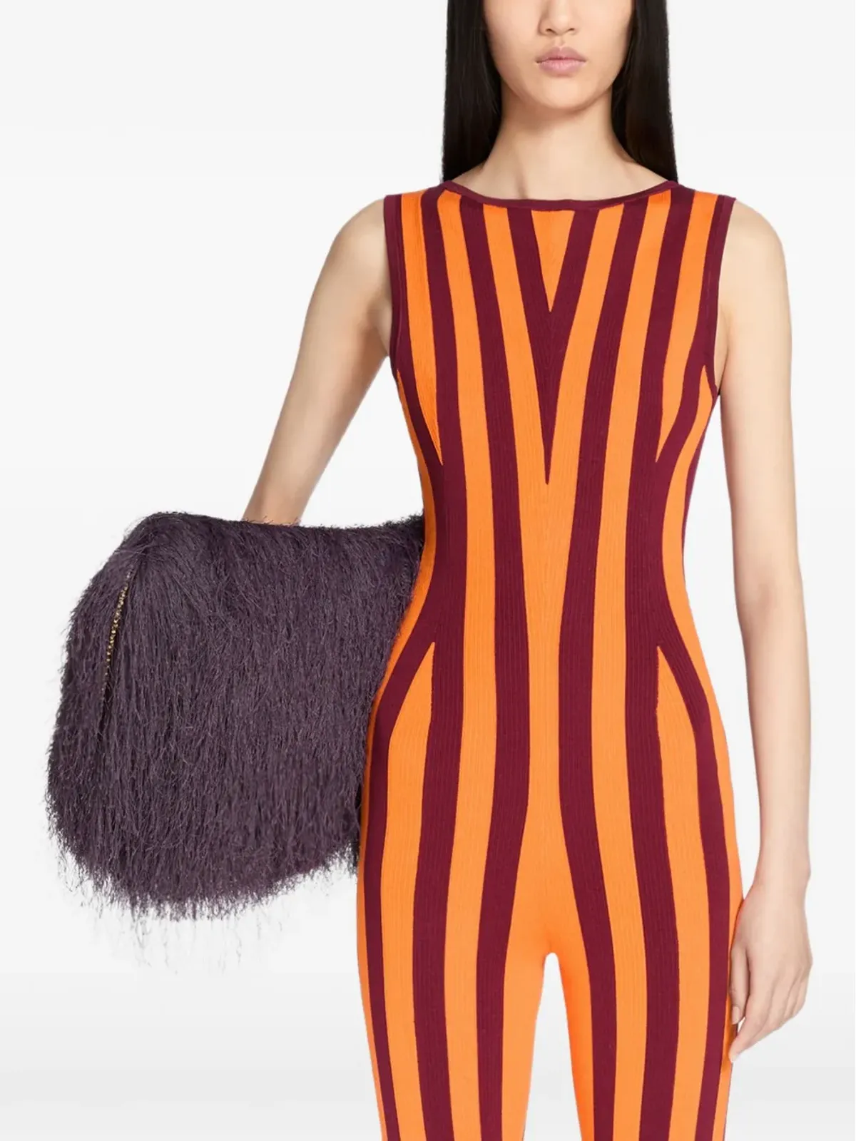 DRIES VAN NOTEN ストライプ柄ニットジャンプスーツ - 画像4
