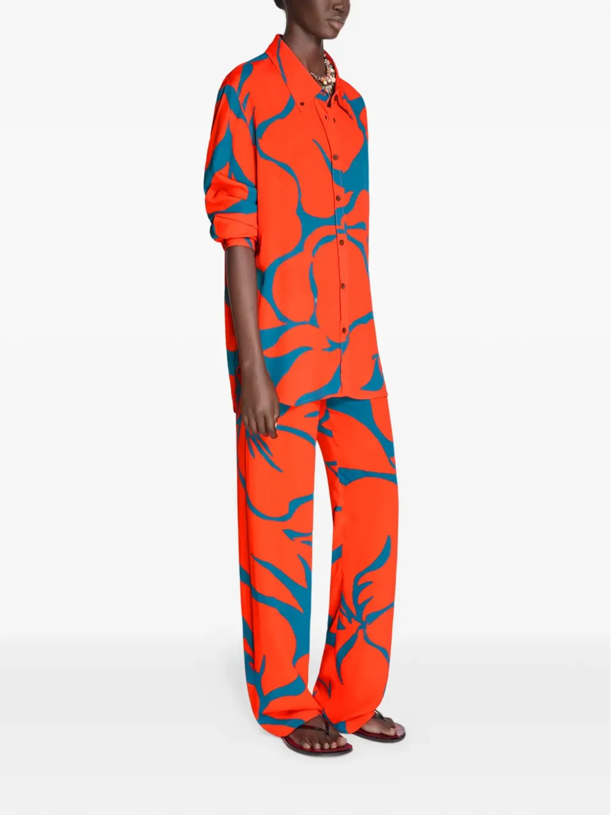 DRIES VAN NOTEN 花柄プリントパンツ - 画像3