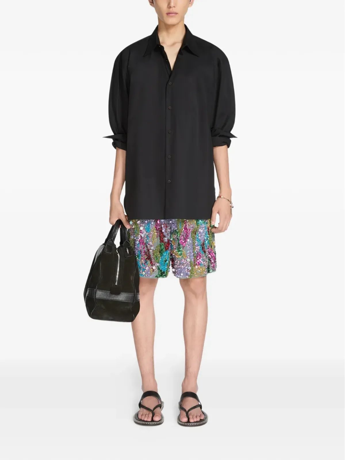 DRIES VAN NOTEN 黒いシャツ - 画像2