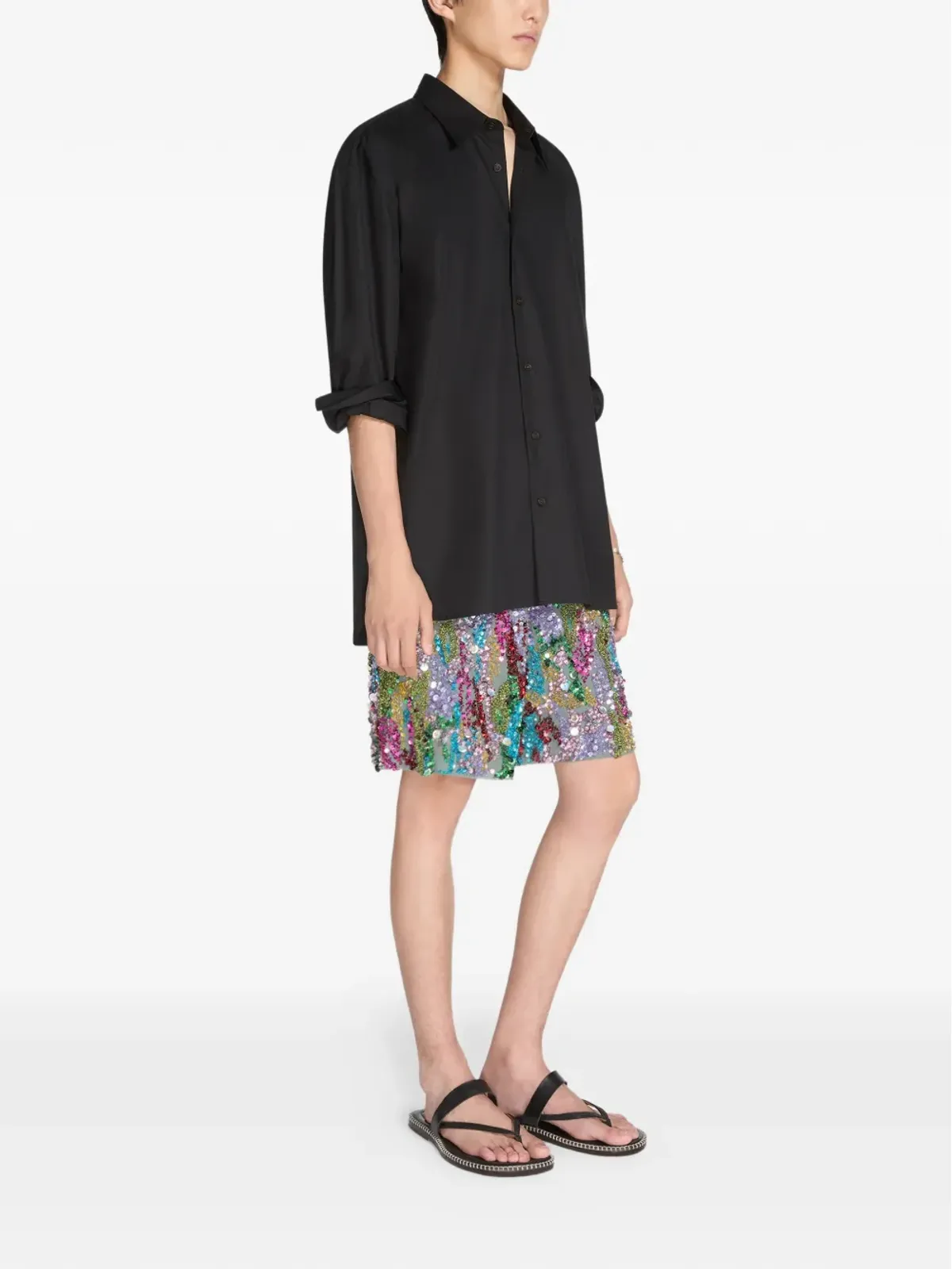 DRIES VAN NOTEN 黒いシャツ - 画像3