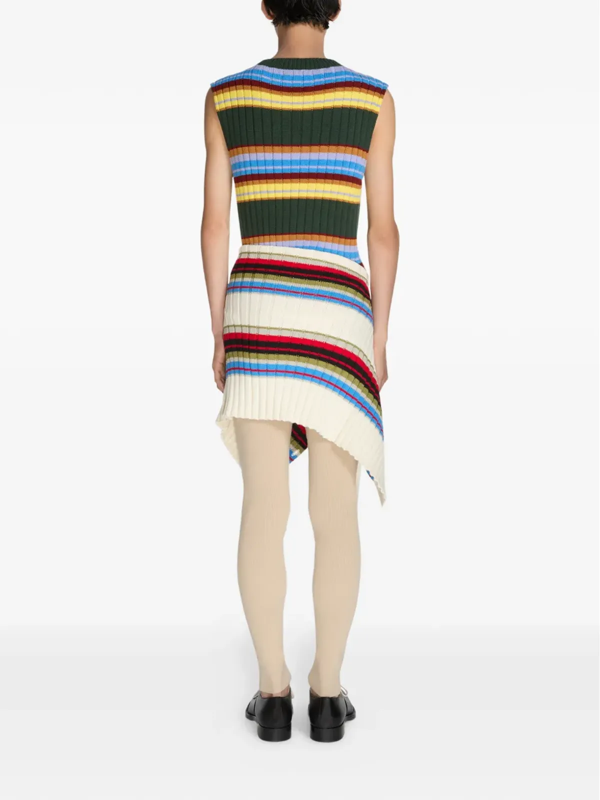 DRIES VAN NOTEN ストライプ柄ノースリーブベスト - グリーン - 画像4