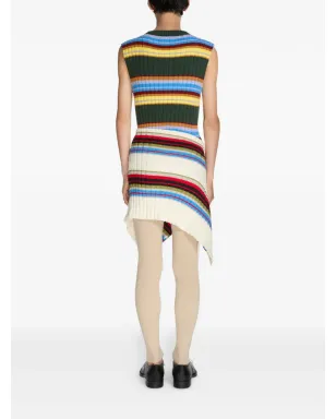 DRIES VAN NOTEN ストライプ柄ノースリーブベスト - グリーン - サムネイル4