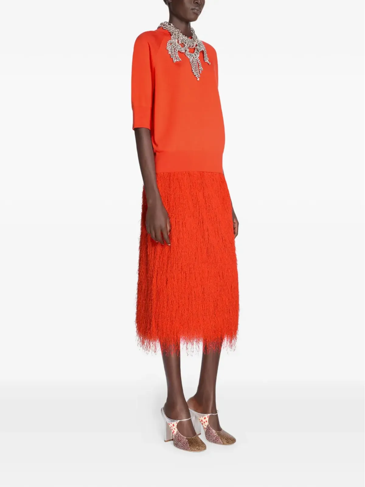 DRIES VAN NOTEN オレンジのメリノトップ - 画像3
