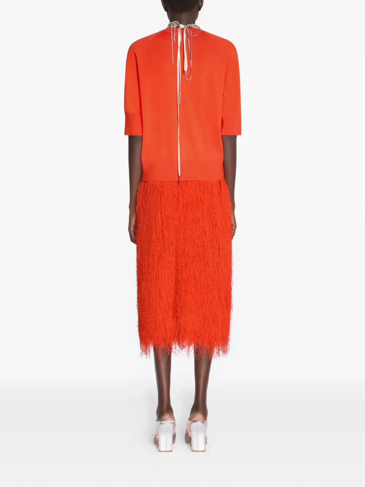 DRIES VAN NOTEN オレンジのメリノトップ - 画像4