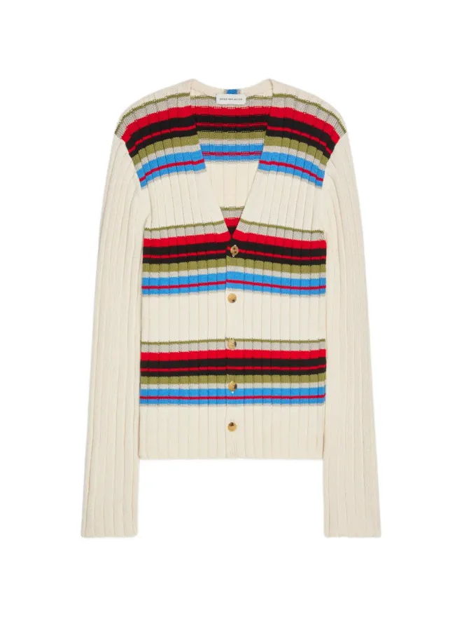 Dries Van Noten DRIES VAN NOTEN ストライプ Vネック カーディガンの商品画像