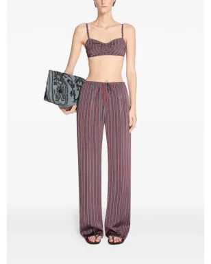DRIES VAN NOTEN ゴム入りストライプパンツ グレー - サムネイル2