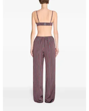 DRIES VAN NOTEN ゴム入りストライプパンツ グレー - サムネイル4