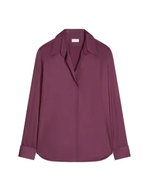 DRIES VAN NOTEN パープル サテン仕上げシャツ - サムネイル1