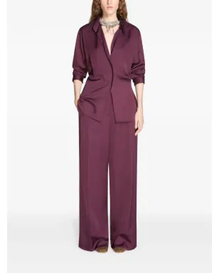 DRIES VAN NOTEN パープル サテン仕上げシャツ - サムネイル2