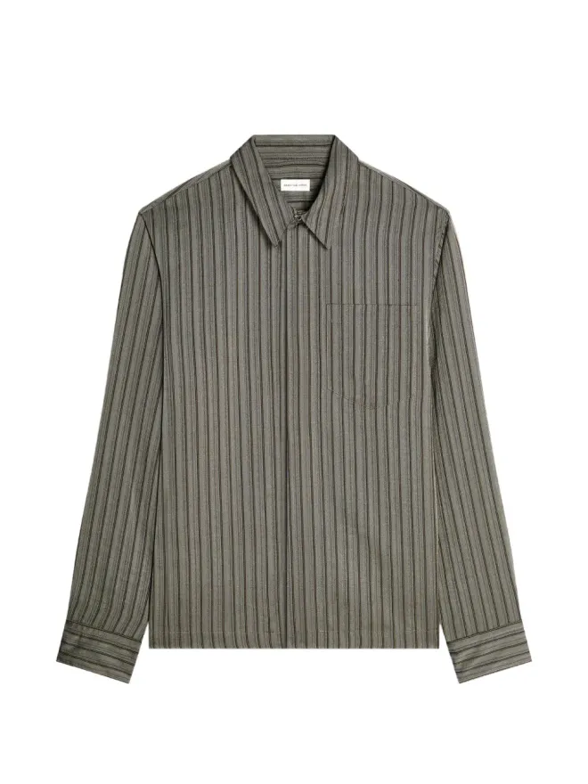 Dries Van Noten DRIES VAN NOTEN ストライプジップシャツ グレーの商品画像