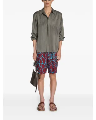 DRIES VAN NOTEN ストライプジップシャツ グレー - サムネイル2