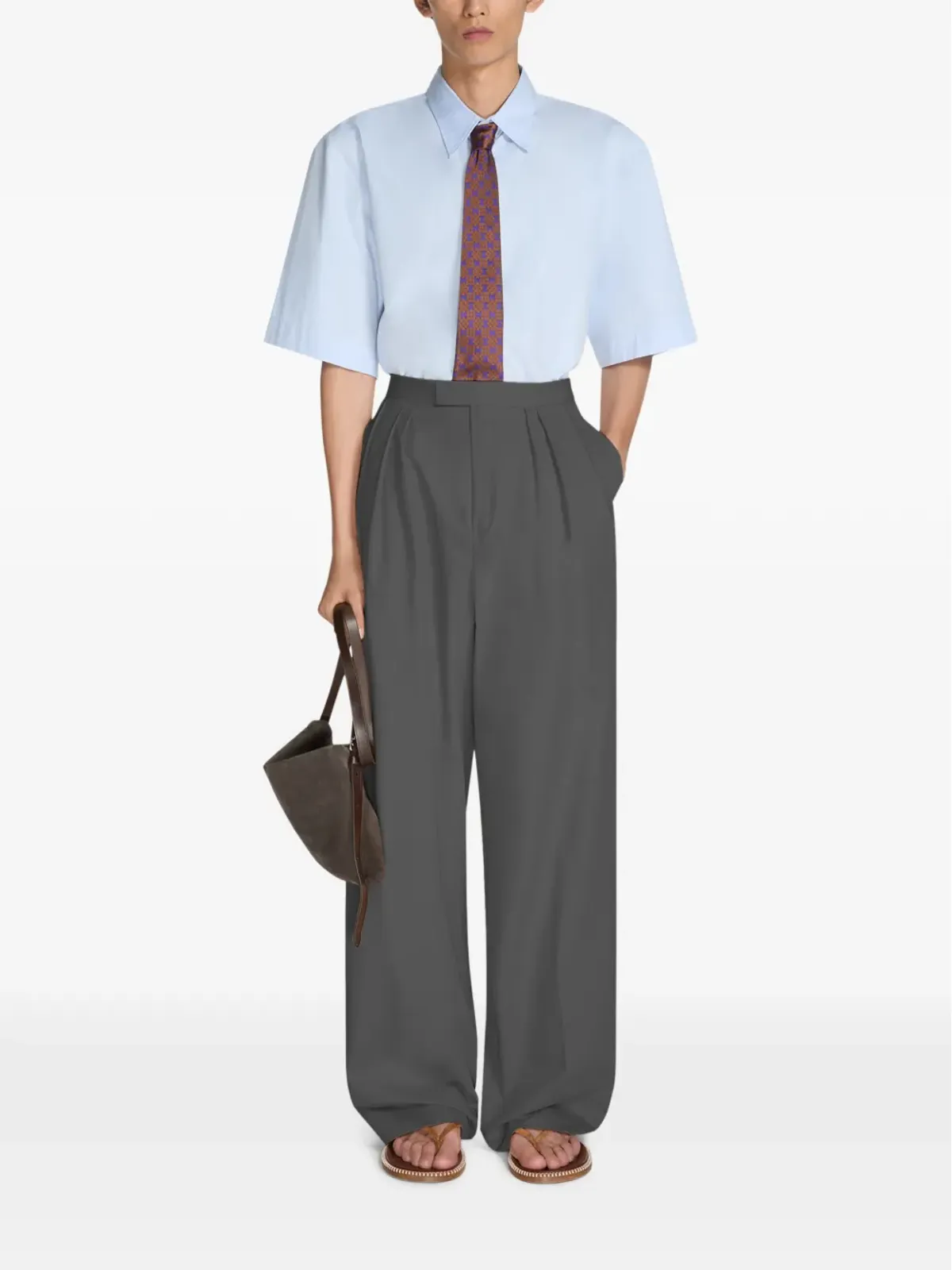 DRIES VAN NOTEN プリーツ付きコットンパンツ - 画像2