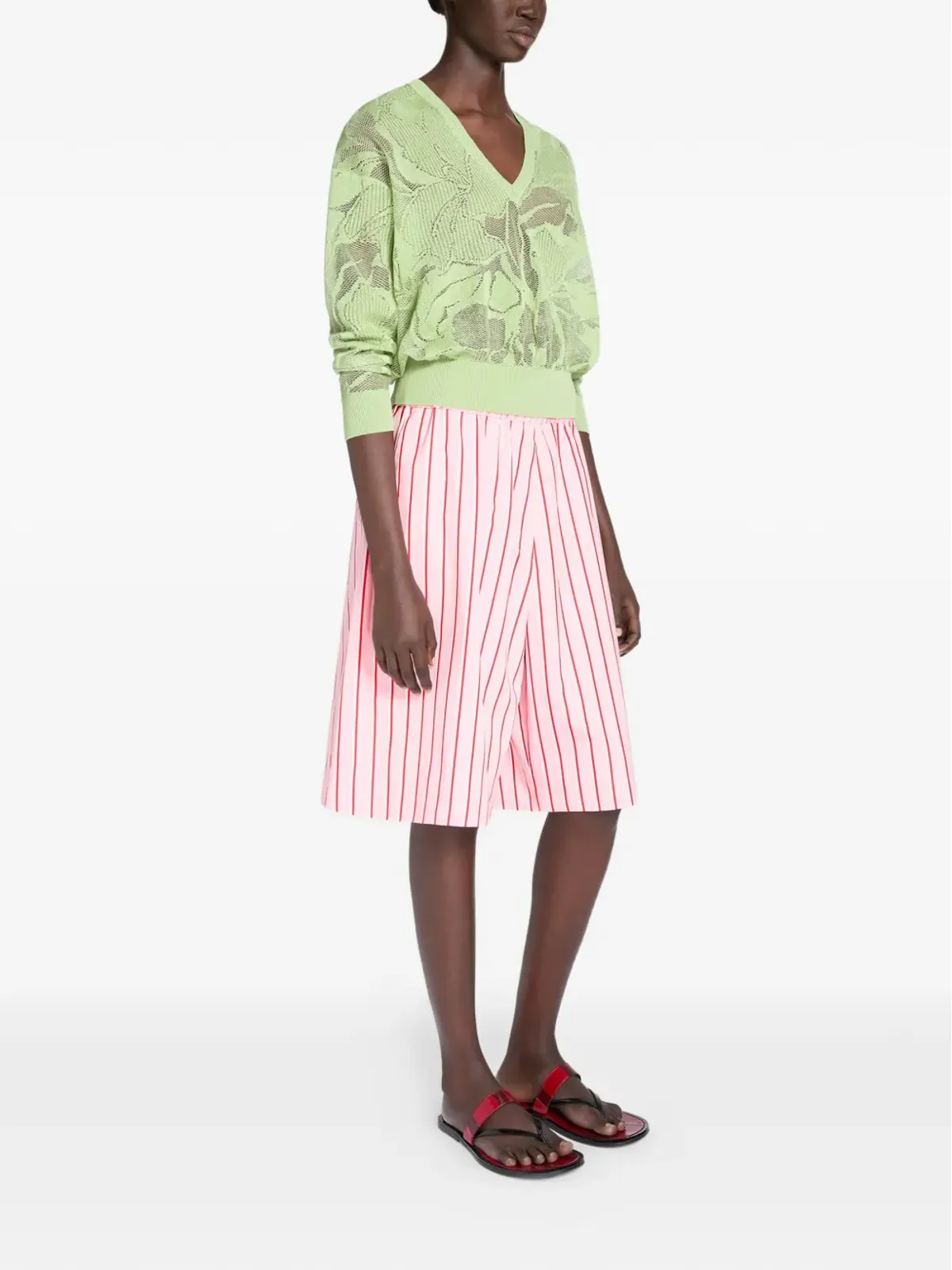 DRIES VAN NOTEN ストライプ柄コットンショーツ - 画像3