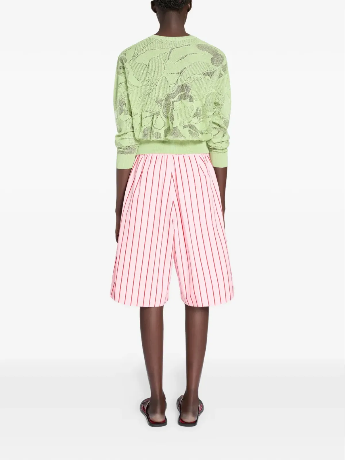 DRIES VAN NOTEN ストライプ柄コットンショーツ - 画像4