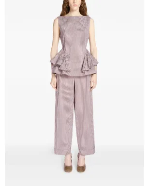 DRIES VAN NOTEN プリーツストライプパンツ - サムネイル2
