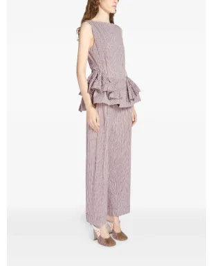 DRIES VAN NOTEN プリーツストライプパンツ - サムネイル3