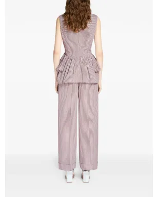 DRIES VAN NOTEN プリーツストライプパンツ - サムネイル4