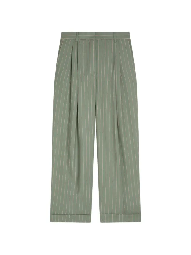 Dries Van Noten DRIES VAN NOTEN プリーツ入りピンストライプパンツの商品画像