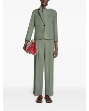 DRIES VAN NOTEN プリーツ入りピンストライプパンツ - サムネイル2