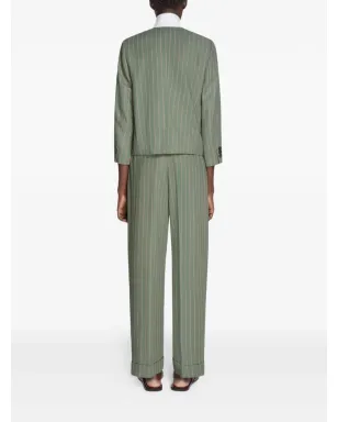 DRIES VAN NOTEN プリーツ入りピンストライプパンツ - サムネイル4