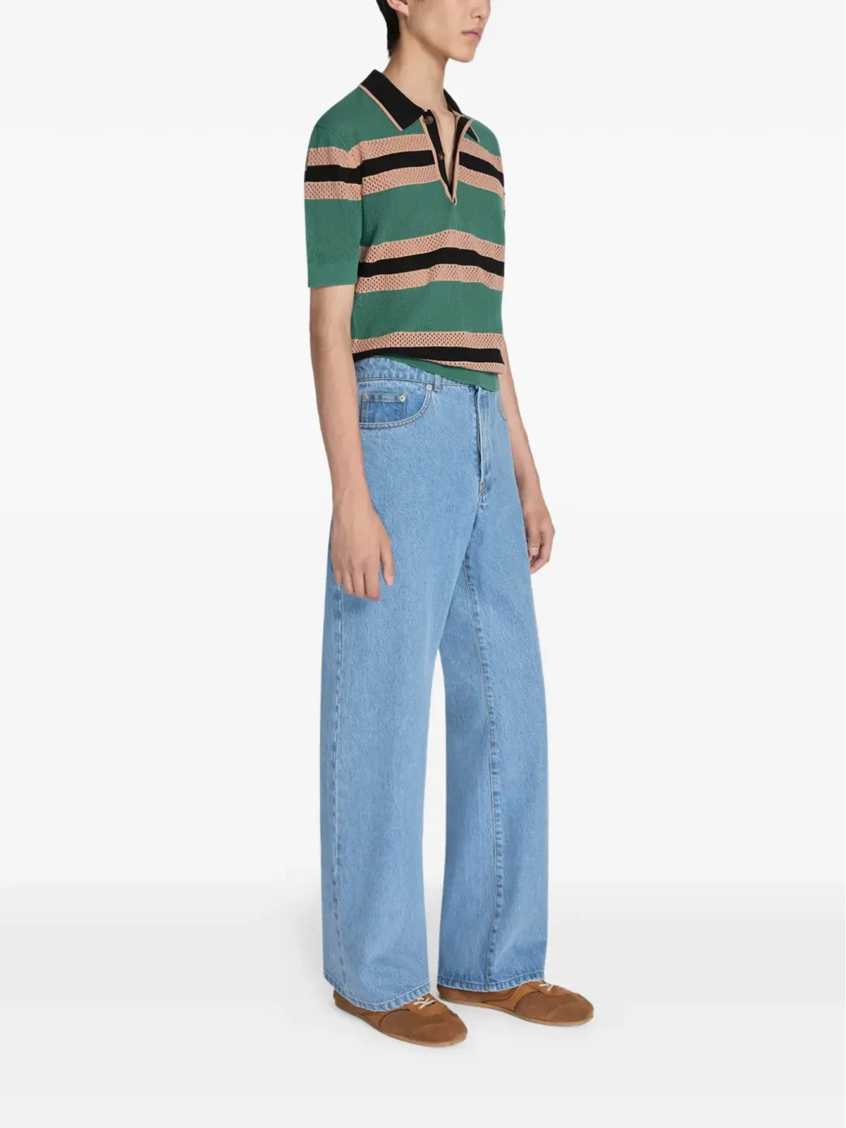 DRIES VAN NOTEN ストライプポロシャツ - 画像3