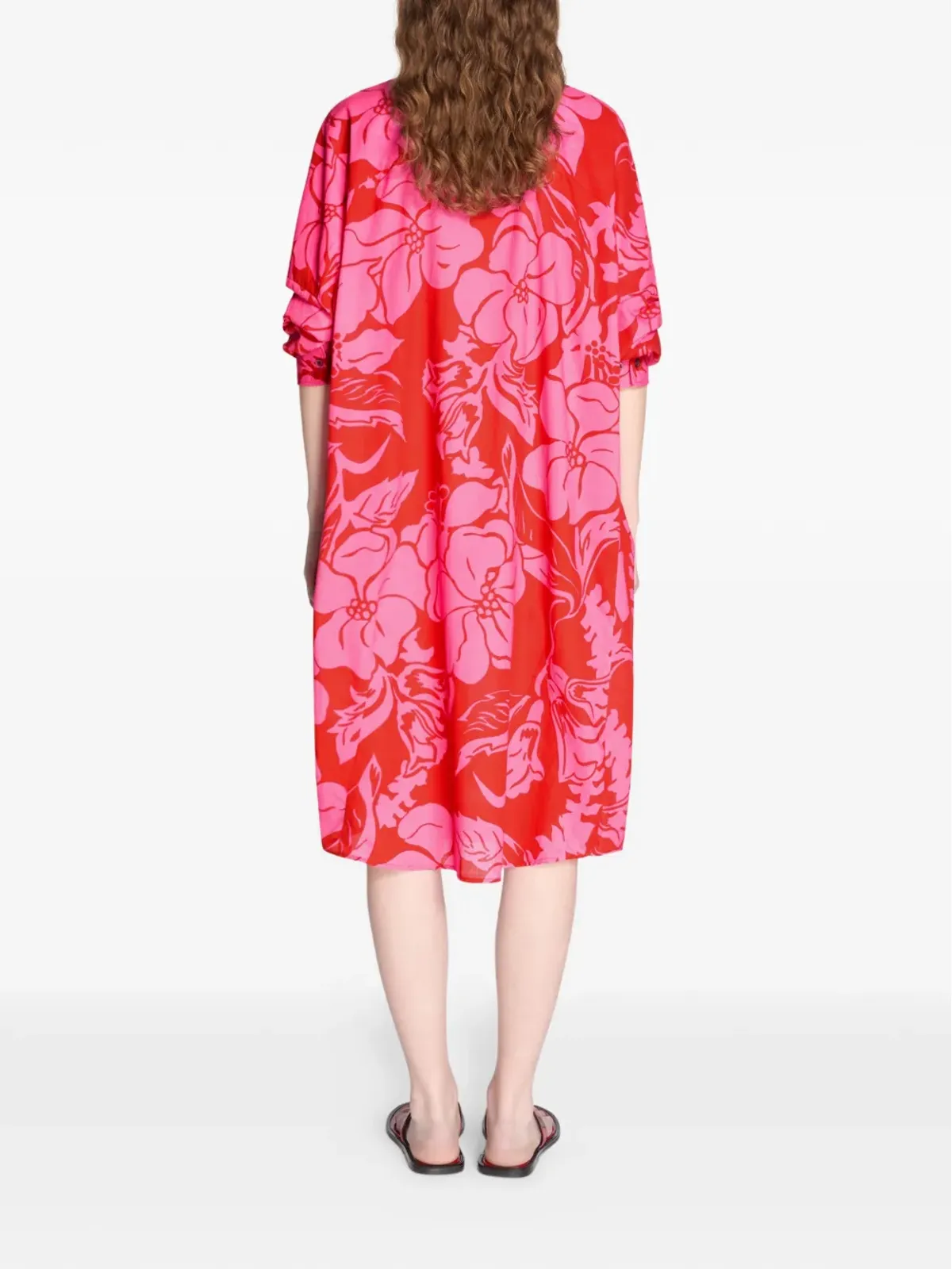 DRIES VAN NOTEN 花柄シャツミディドレス - 画像4
