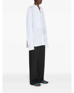 DRIES VAN NOTEN タキシードコットンシャツ - ホワイト - サムネイル3
