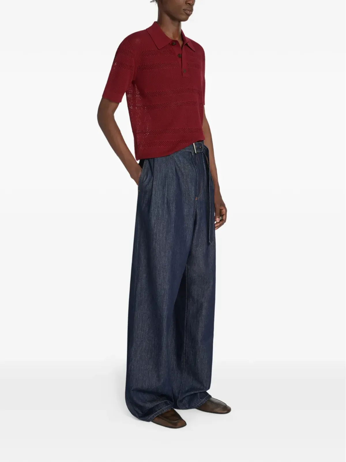 DRIES VAN NOTEN メッシュポロシャツ - 画像3