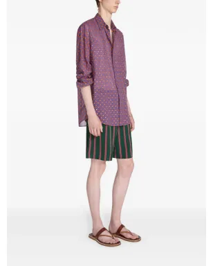 DRIES VAN NOTEN ボタン留めシャツ - パープル - サムネイル3