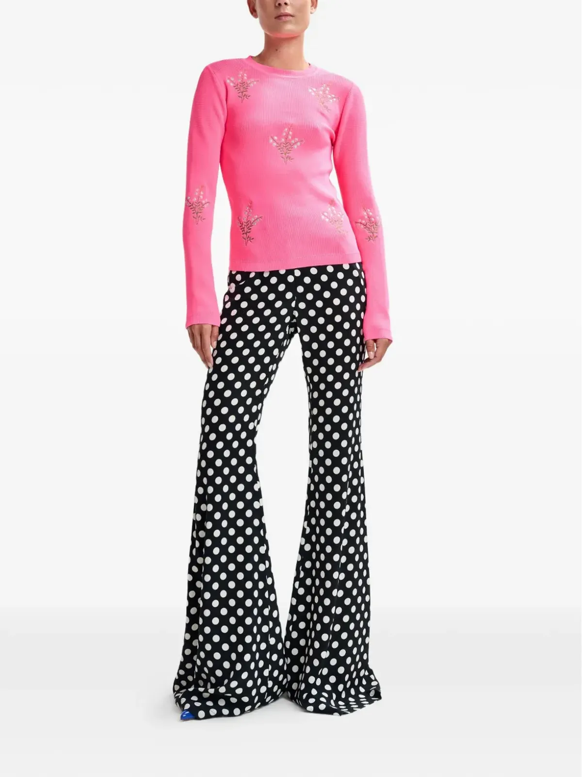 Essentiel Antwerp ポルカドット柄フレアパンツ - 画像2
