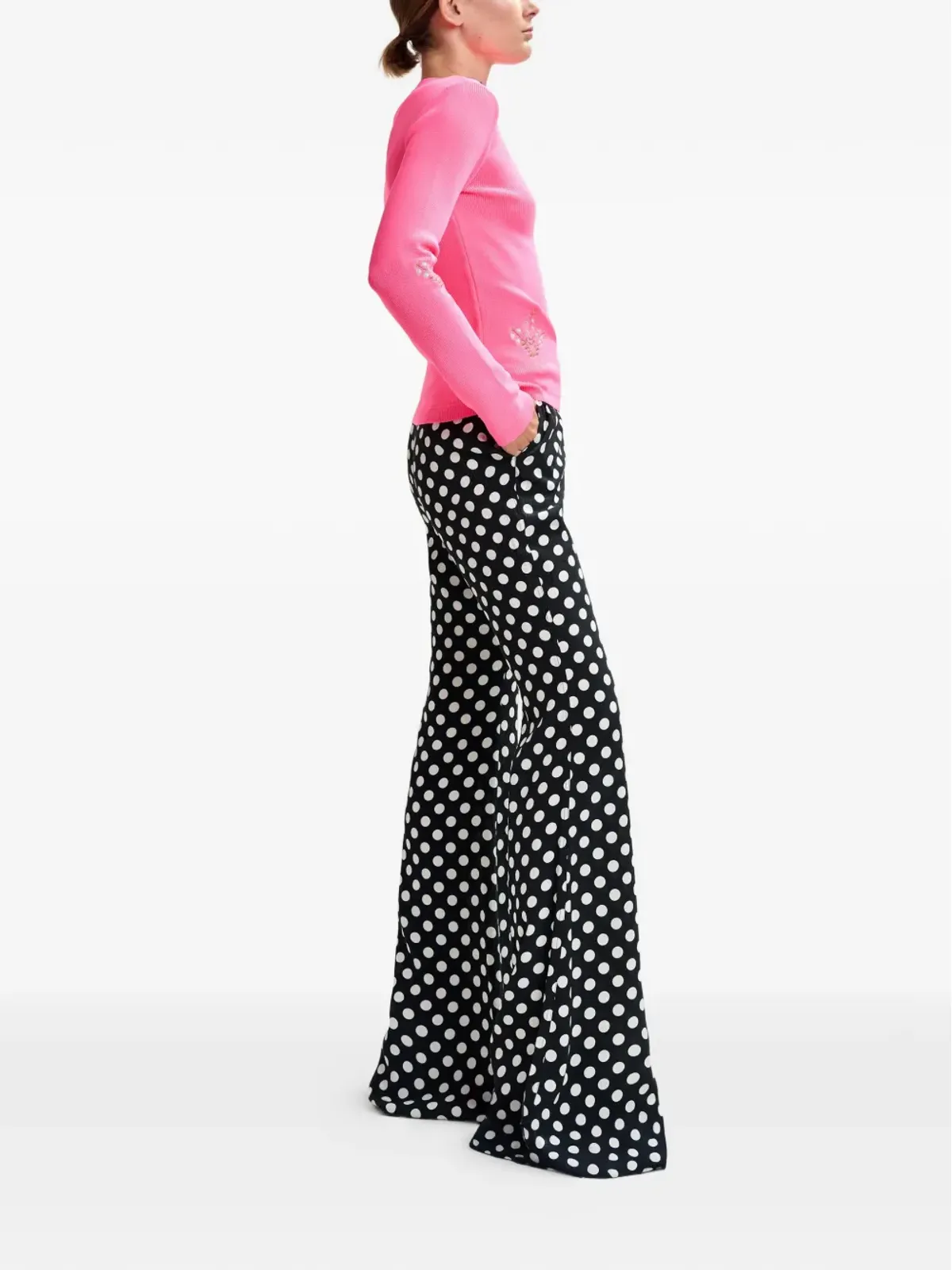 Essentiel Antwerp ポルカドット柄フレアパンツ - 画像3
