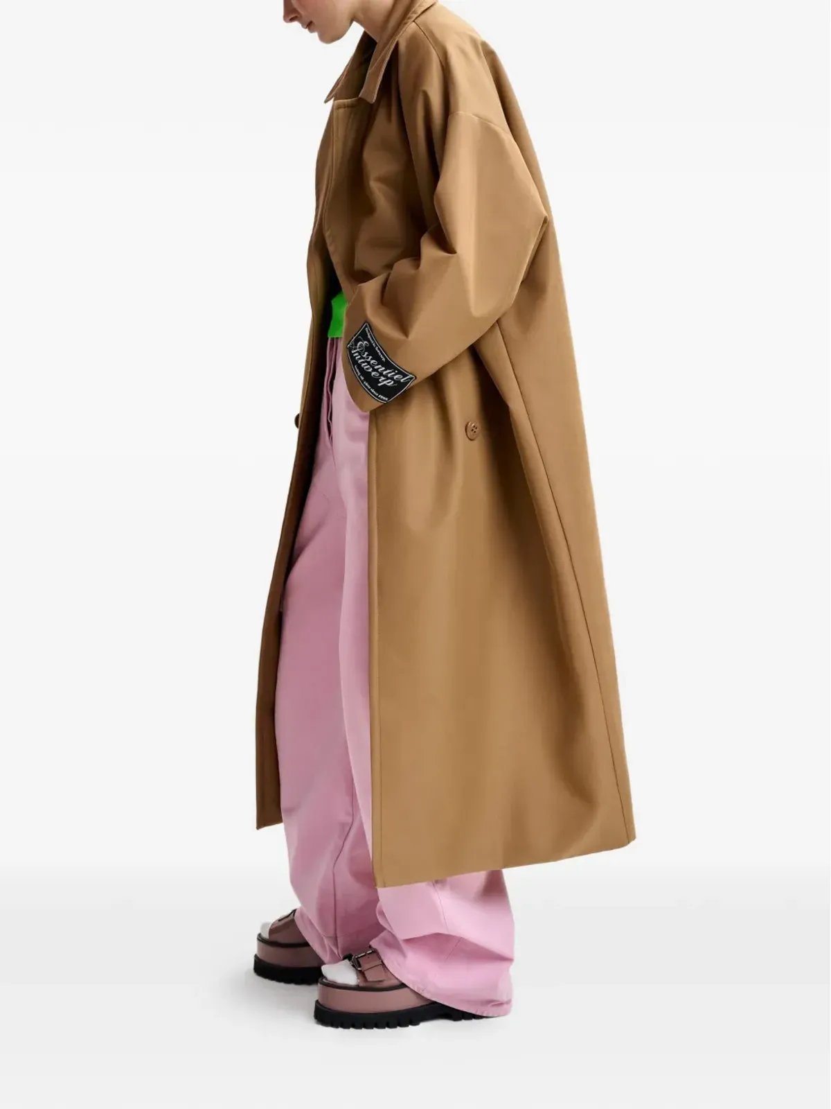 Essentiel Antwerp ロゴパッチ ダブルブレストコート - 画像3