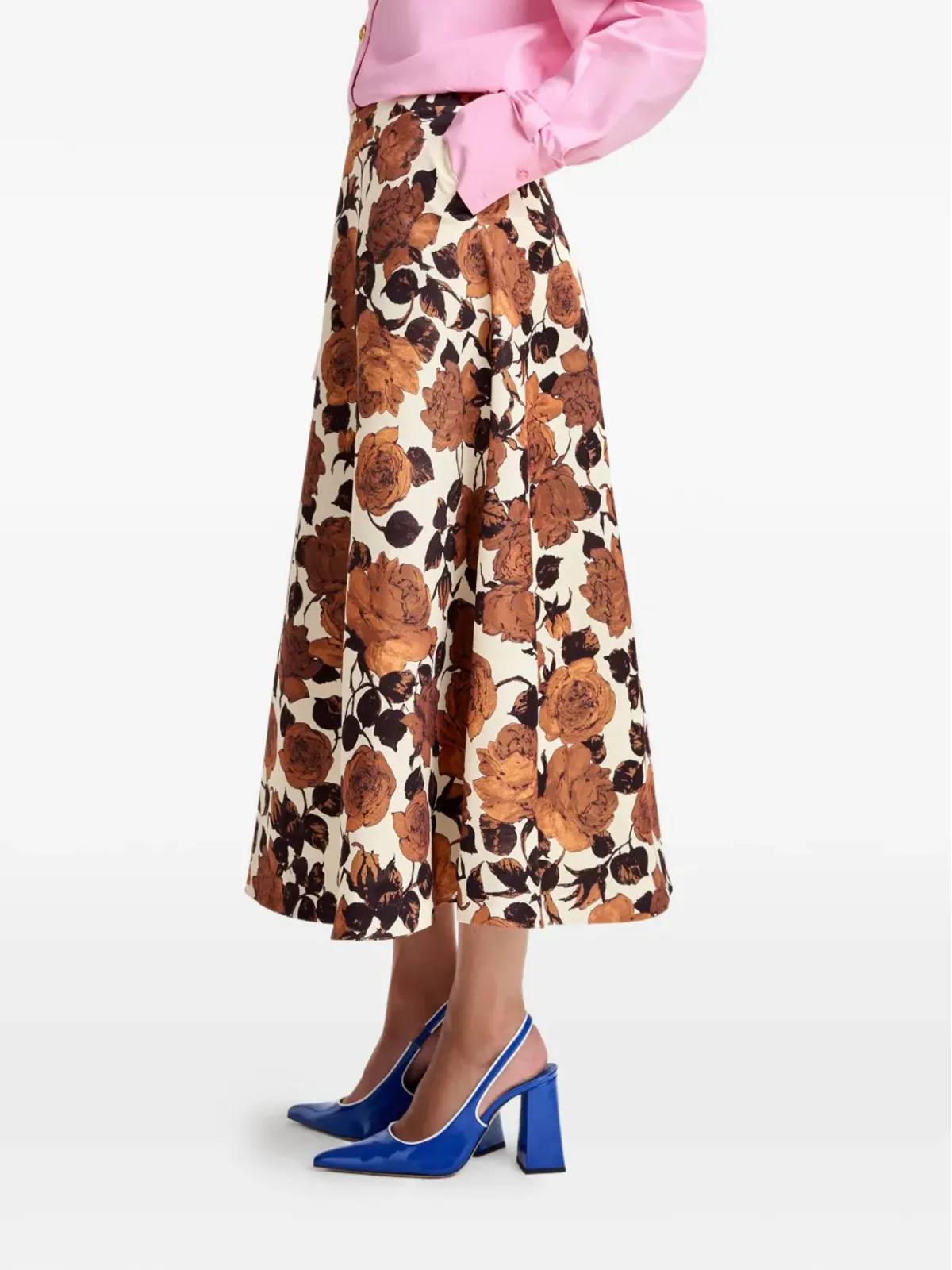 Essentiel Antwerp 花柄プリント Aライン ミディスカート - ナチュラルカラー - 画像5