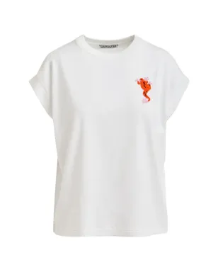 Essentiel Antwerp bead-embellished frog-detail T-shirt - White - サムネイル1