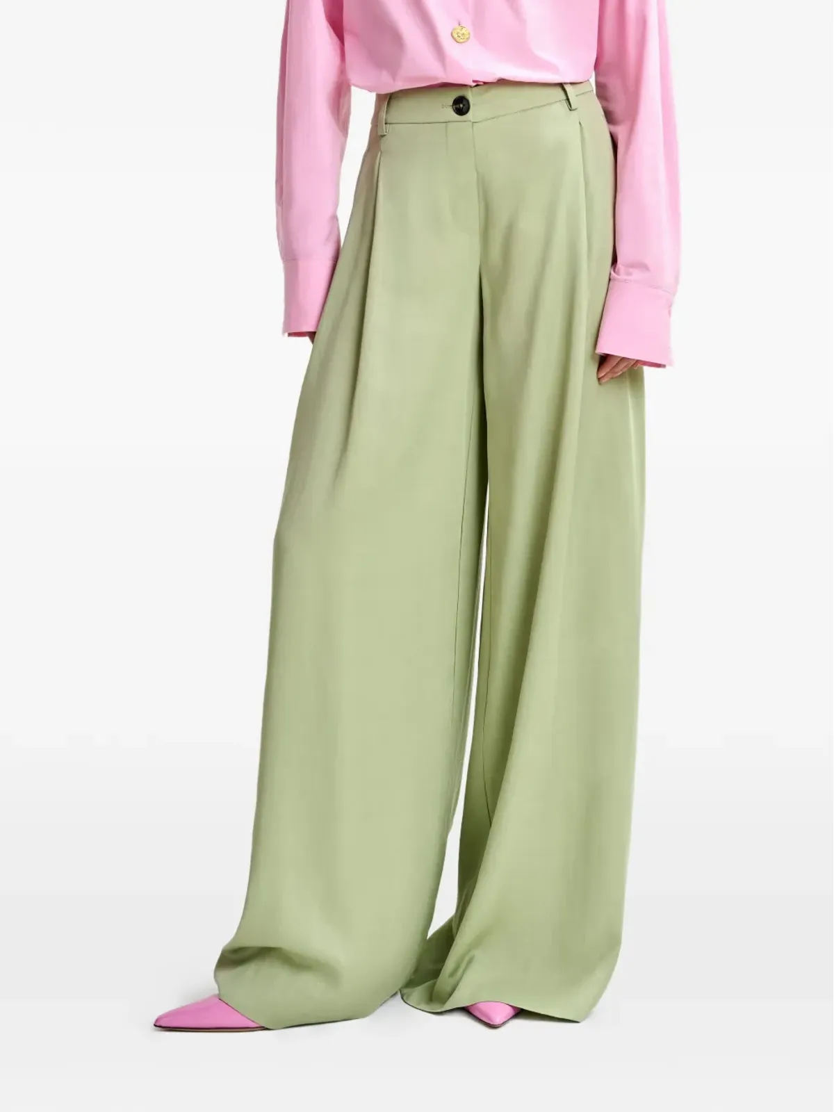 Essentiel Antwerp プリーツ入りワイドレッグパンツ - 画像5