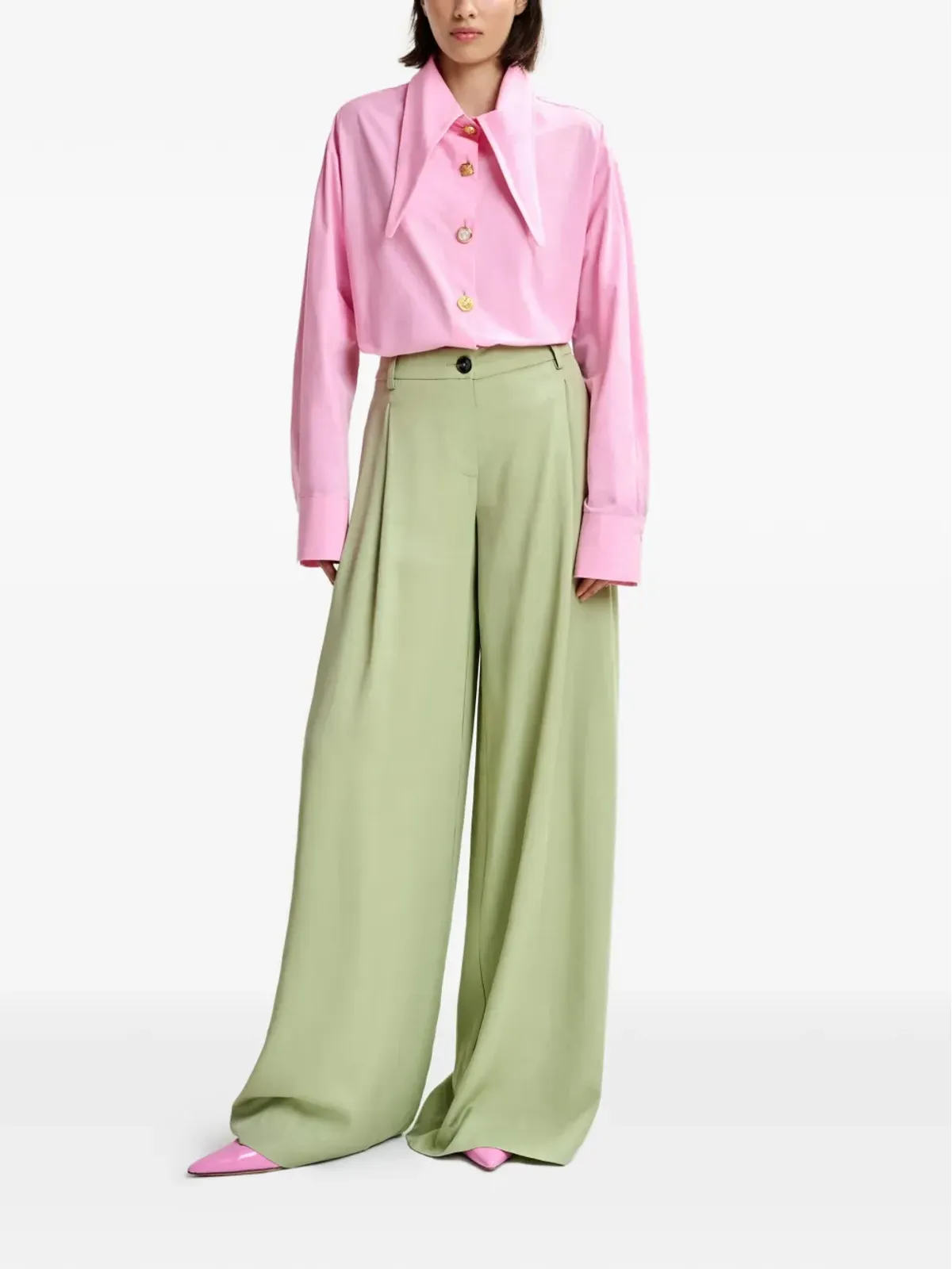 Essentiel Antwerp プリーツ入りワイドレッグパンツ - 画像3