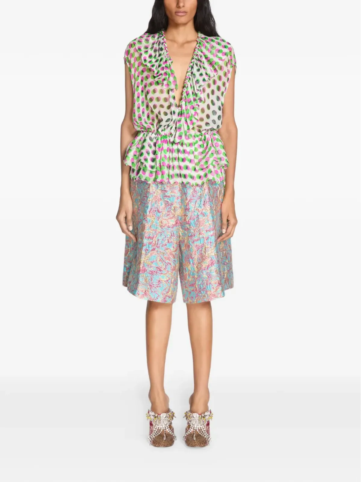 DRIES VAN NOTEN ジャカードショートパンツ - 画像2
