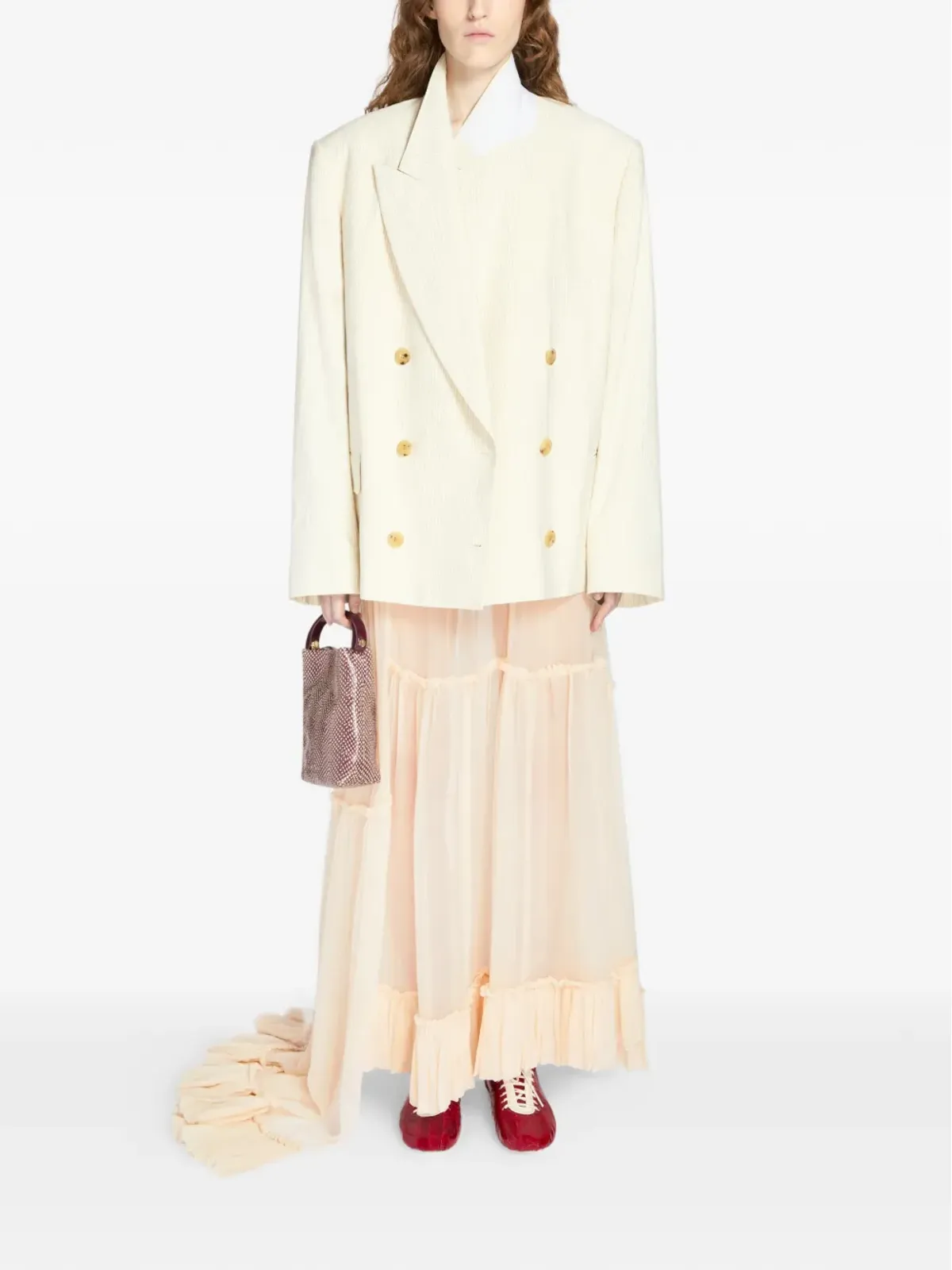 DRIES VAN NOTEN oversized double-breasted blazer - Neutrals - 画像2
