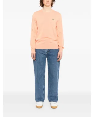 Lacoste ロゴパッチ クルーネック セーター オレンジ - サムネイル2