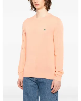 Lacoste ロゴパッチ クルーネック セーター オレンジ - サムネイル3
