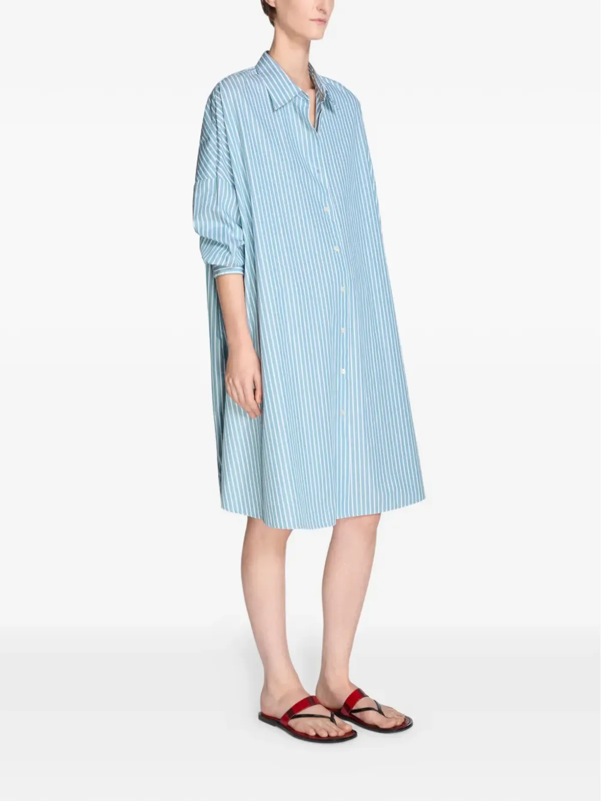 DRIES VAN NOTEN ストライプシャツドレス（ブルー） - 画像3