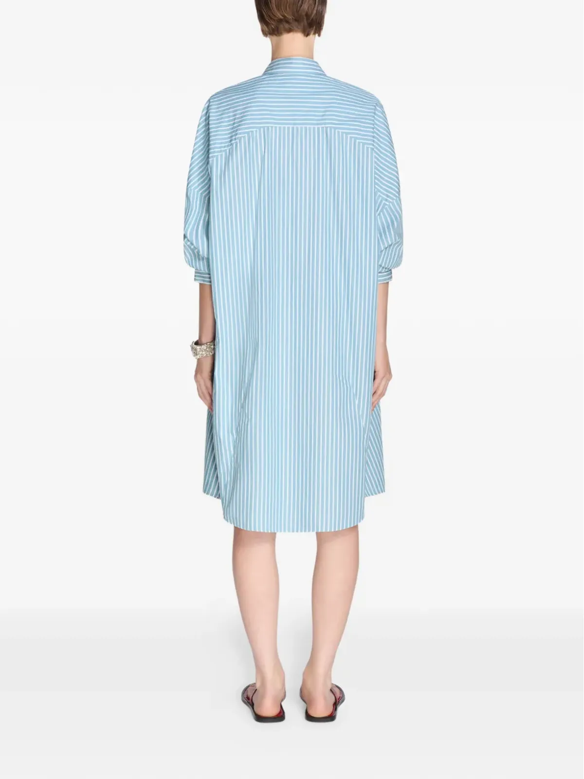 DRIES VAN NOTEN ストライプシャツドレス（ブルー） - 画像4